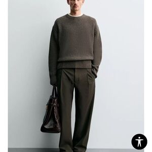 Zara  Men's Sweater Brown Knit Apparel Size L